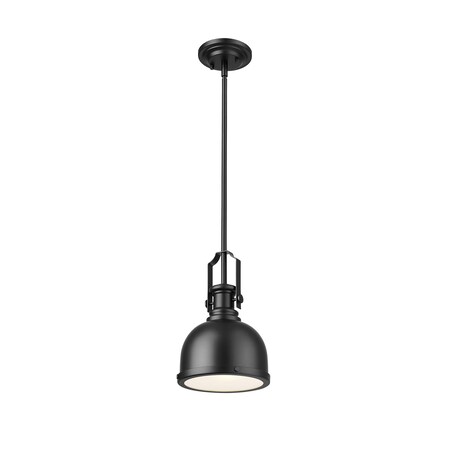 Z-Lite Melange Pendant, 1-Light, 8.25 In.W x 11.75 In.H, Matte Black/Matte Black 725MP-MB